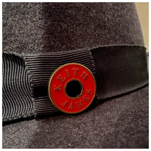 Keith James King Wool Fedora Hat Men's Large Navy Red Quiet Luxury - Picture 4 of 11